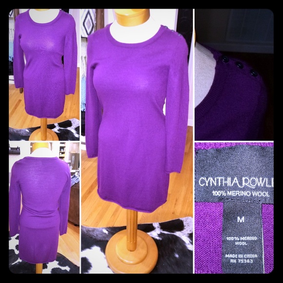 Cynthia Rowley Purple Sweater Dress - Picture 1 of 5